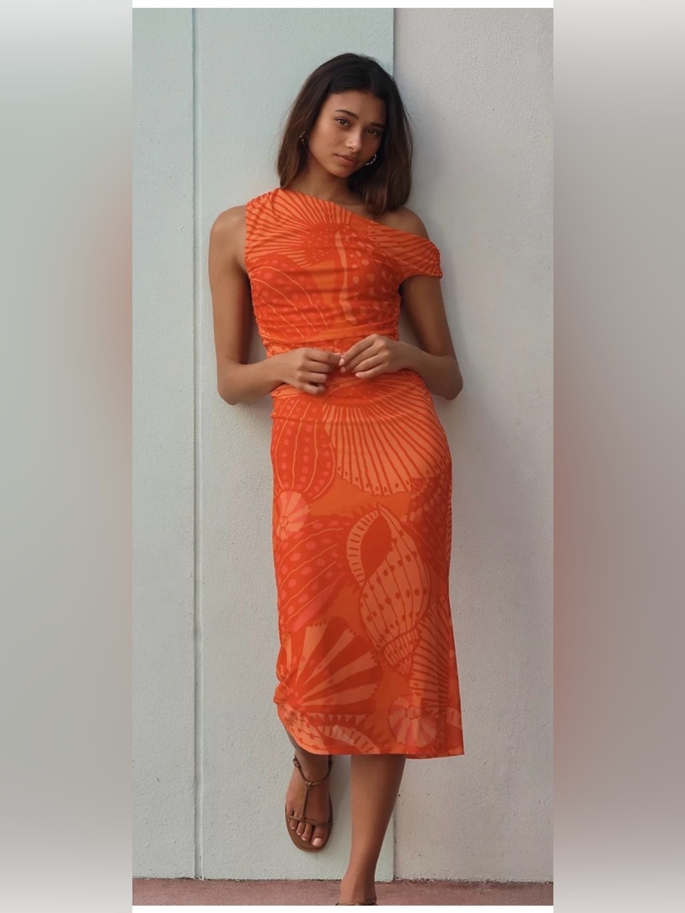 Farm Rio x Anthropologie Off-The-Shoulder Midi Dress, XL
